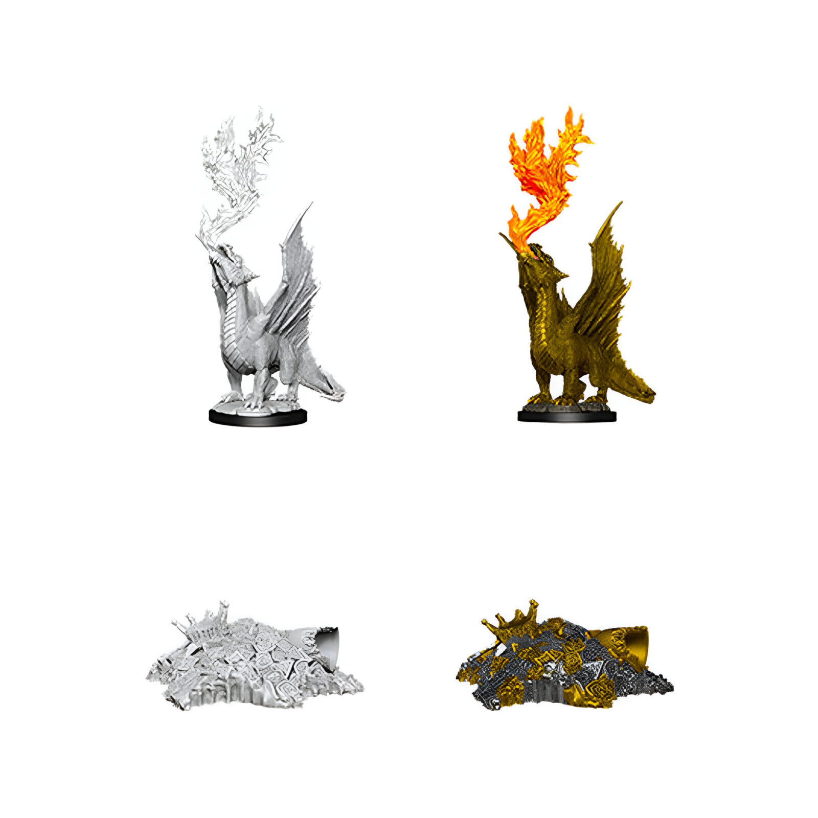 Wizkids – D&D Nolzurs Marvelous Miniatures: Gold Dragon Wyrmling & Small Treasure Pile – Wave 11 3