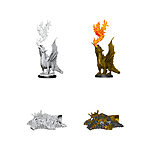 Wizkids – D&D Nolzurs Marvelous Miniatures: Gold Dragon Wyrmling & Small Treasure Pile – Wave 11