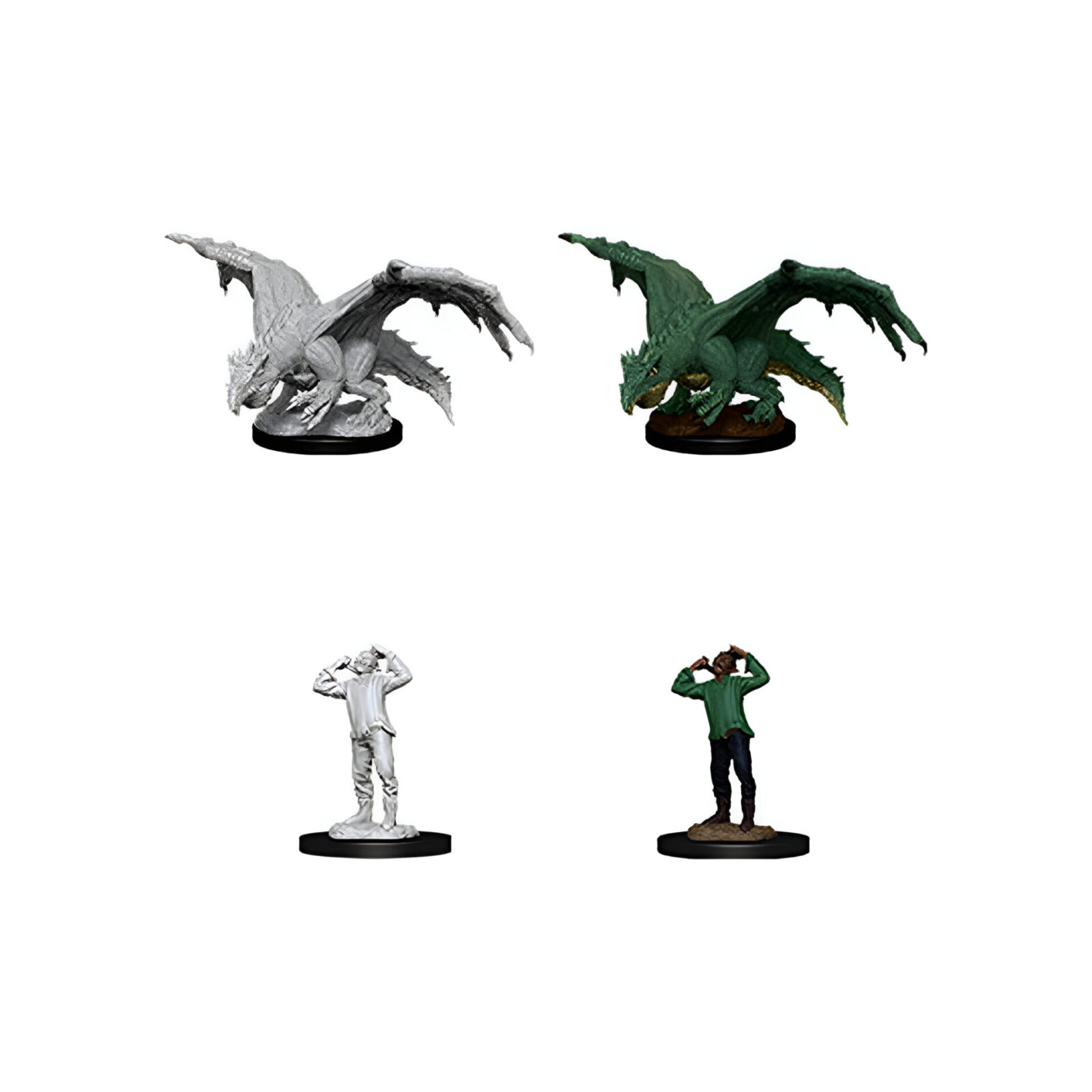 Wizkids – D&D Nolzurs Marvelous Miniatures: Green Dragon Wyrmling & Afflicted Elf – Wave 11