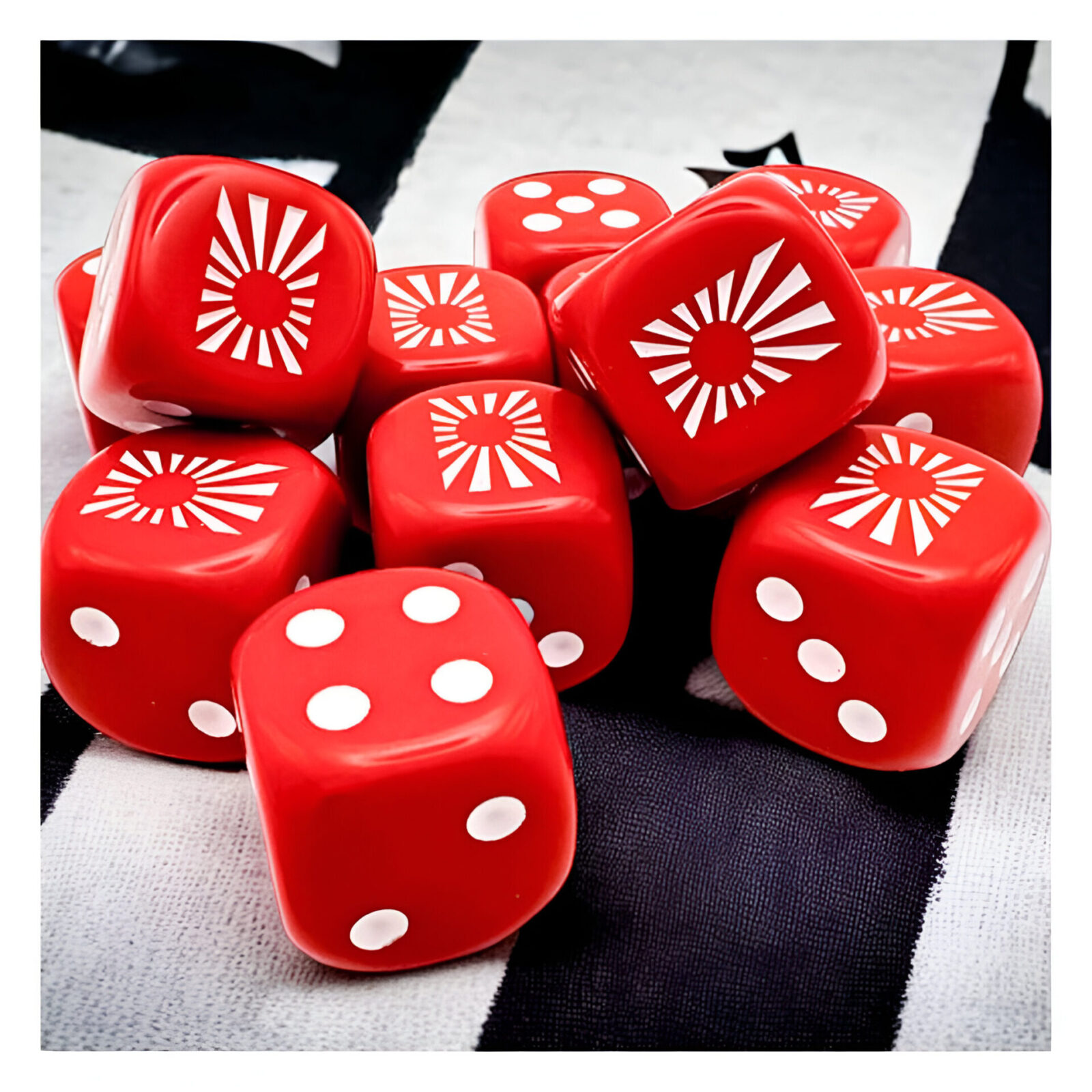 Chessex – Opaque WW2  16mm D6 Dice Block – Japan Red/White