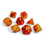 Chessex – Lab Dice 8 – Gemini Polyhedral 7 Dice Set – Luminary Gellow-Red/Yellow