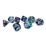 Chessex – Lab Dice 8 – Nebula Polyhedral 7 Dice Set – Flourite/White