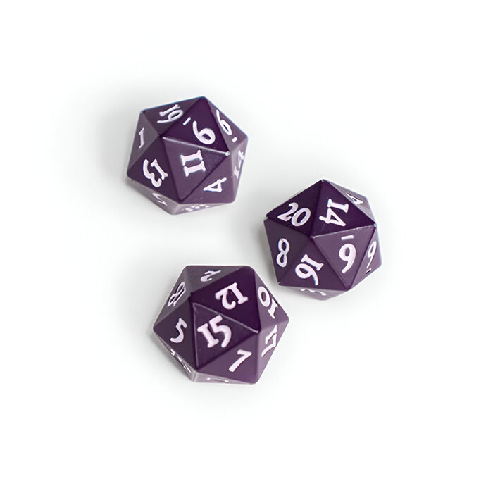 Ultra Pro – Vivid Heavy Metal D20 Dice Set 2 Pack – Midnight Plum