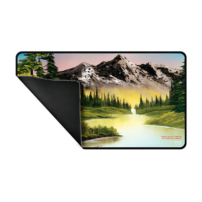 Ultra Pro – Bob Ross Mountain Retreat – Black Stitched Playmat 4