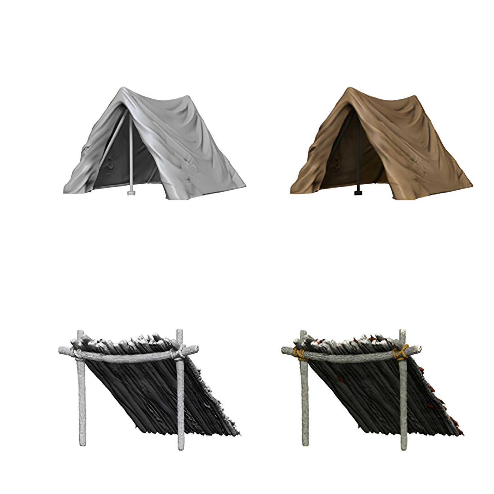 Wizkids – Wizkids Deep Cuts Unpainted Miniatures: Tent & Lean-To