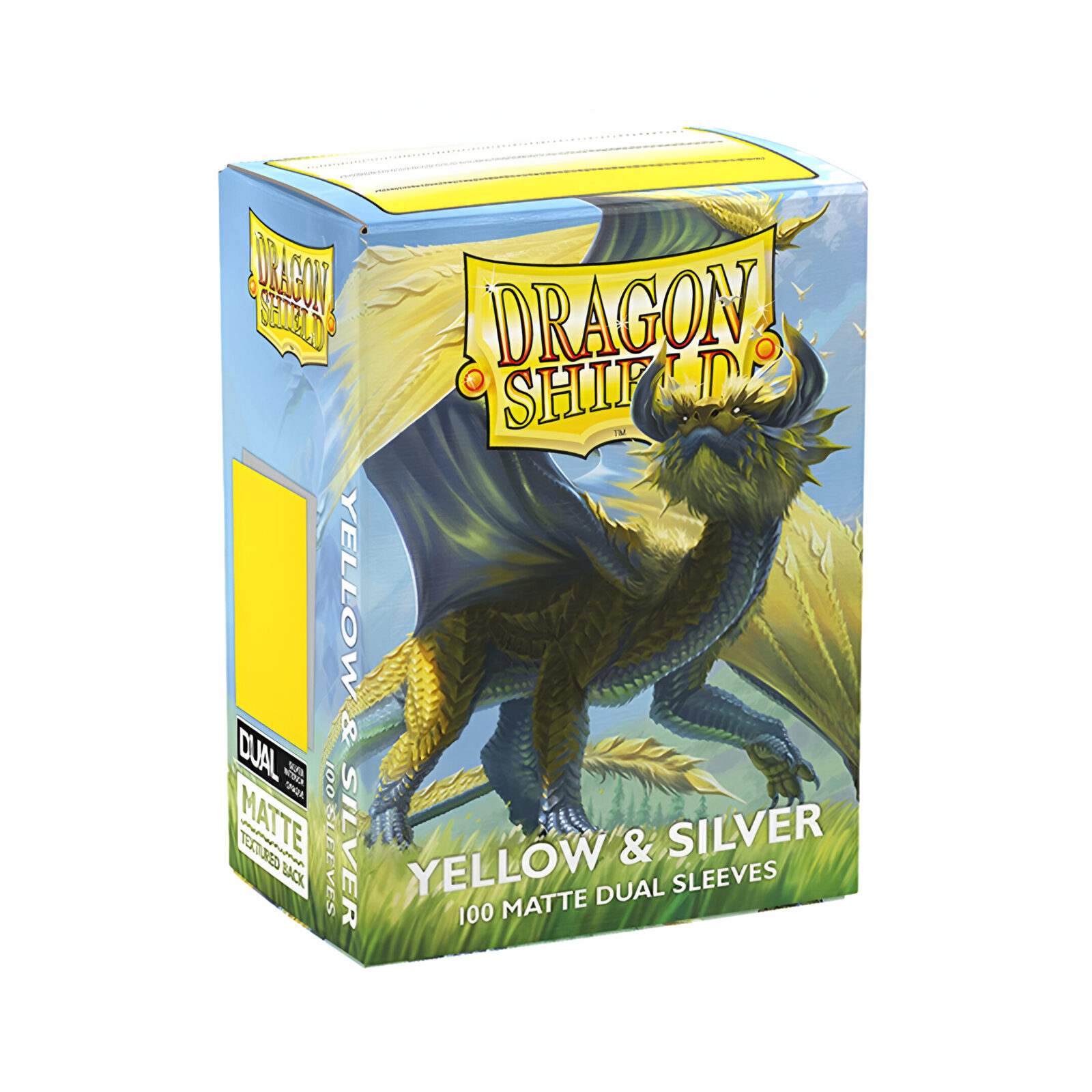 Dragon Shield – Dual Matte Art Standard Size Sleeves 100 Pack – Yellow and Silver