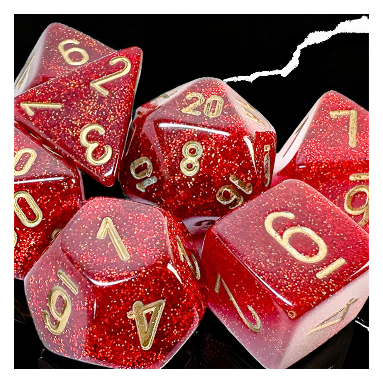 Chessex – Mega-Hedral Wave 2 7 Dice Set – Glitter Ruby 3