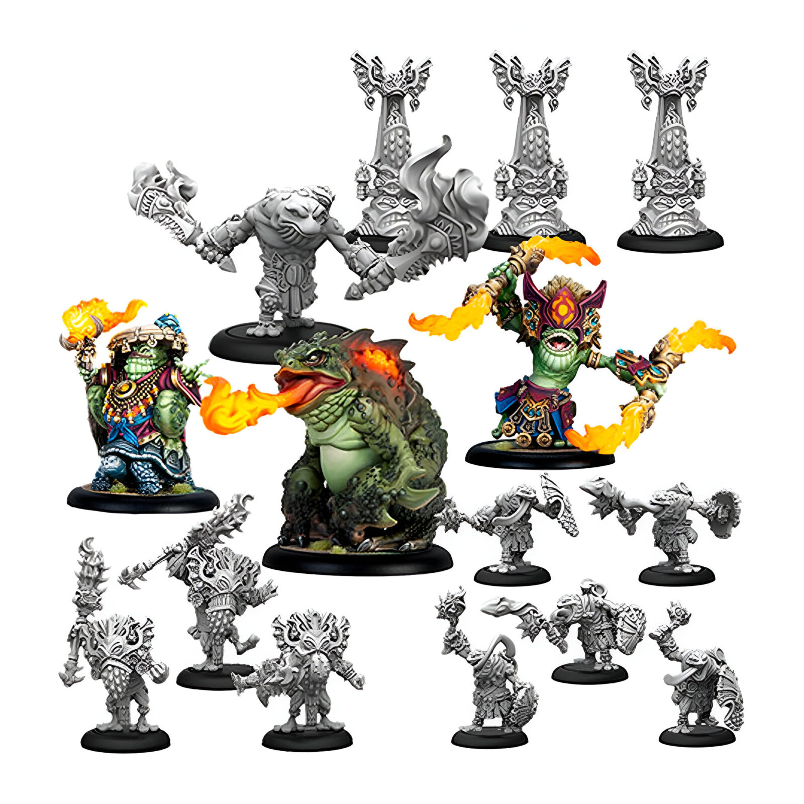 Warmachine – Southern Kriels Fire Tongue Warriors Command Cadre