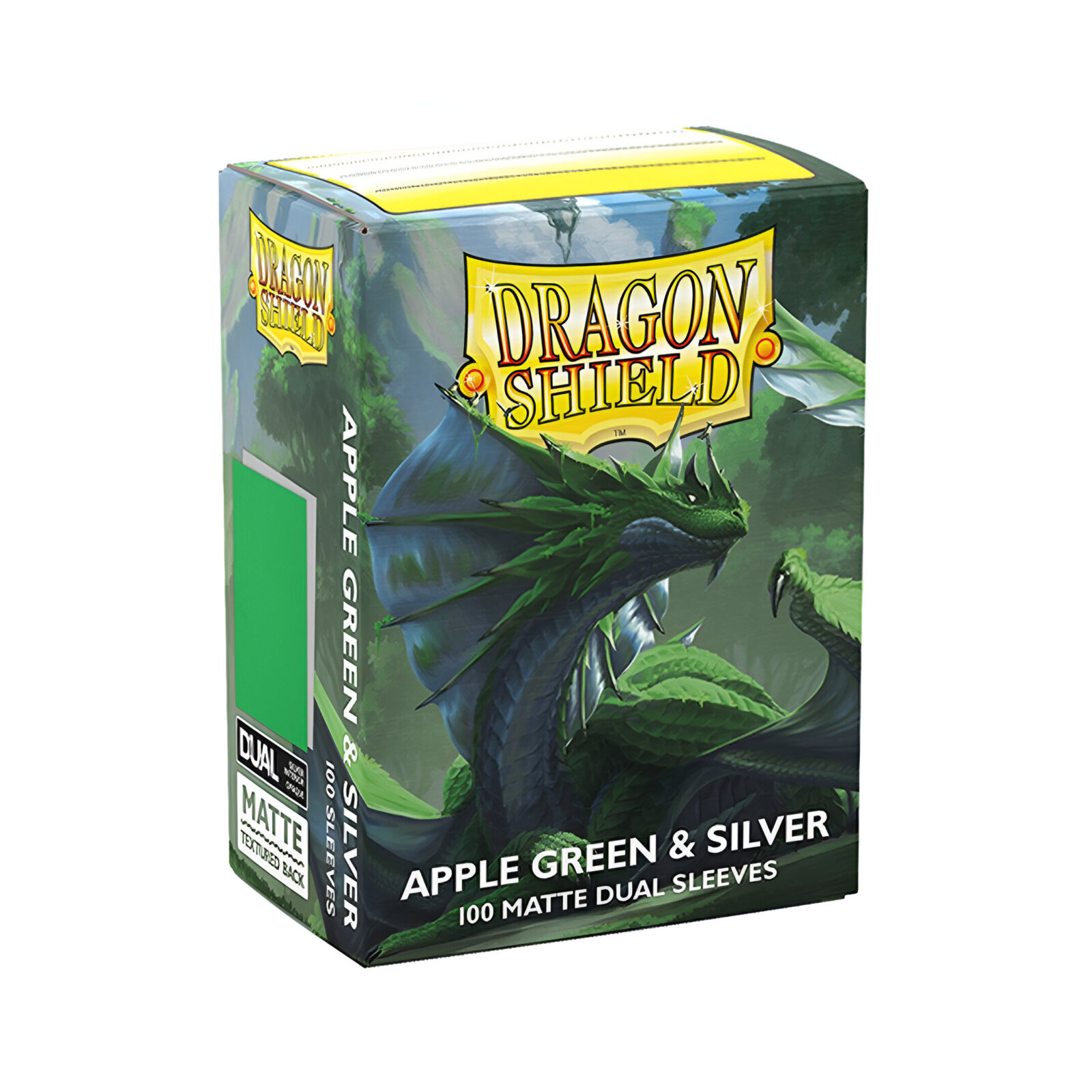 Dragon Shield – Dual Matte Art Standard Size Sleeves 100 Pack – Apple Green and Silver