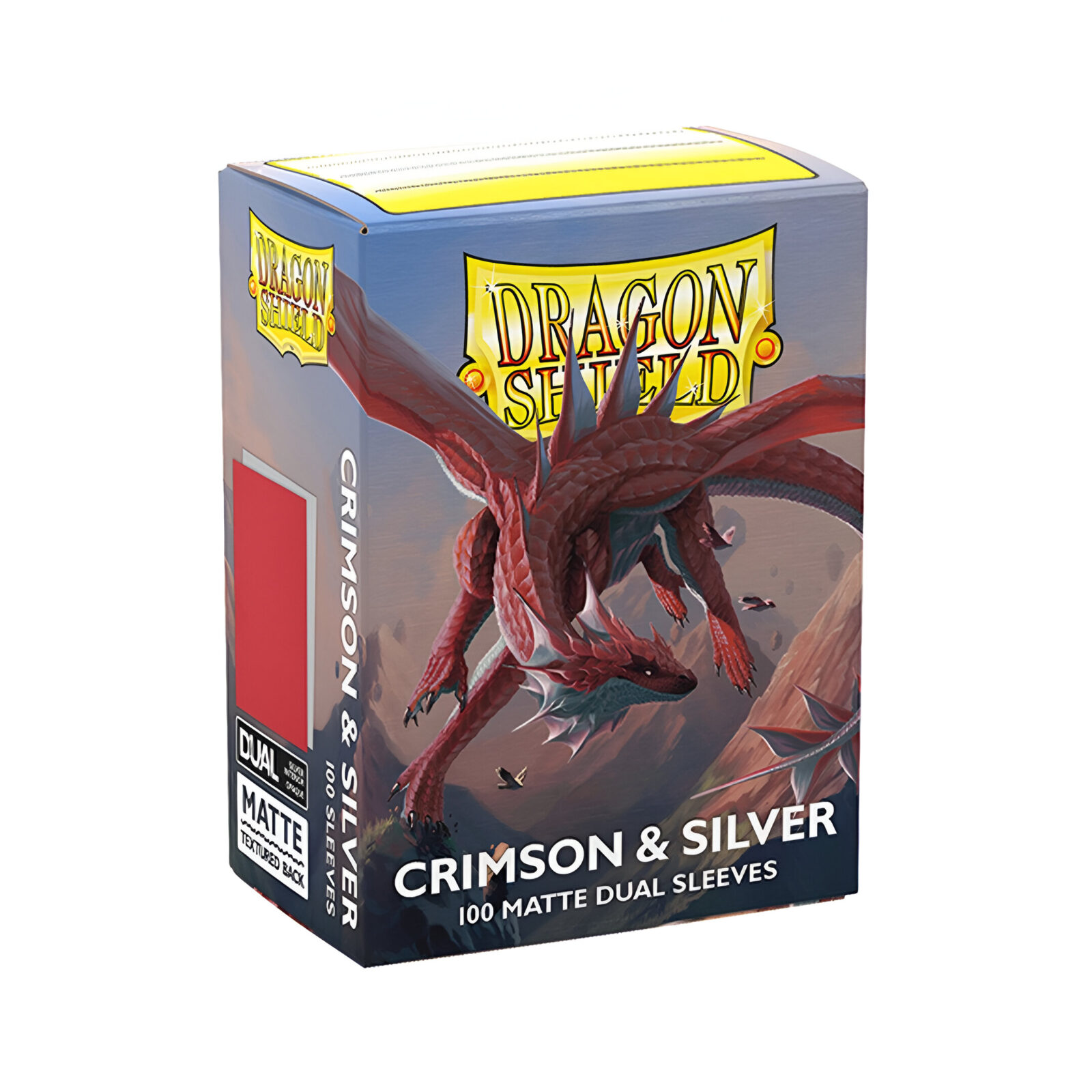Dragon Shield – Dual Matte Art Standard Size Sleeves 100 Pack – Crimson and Silver