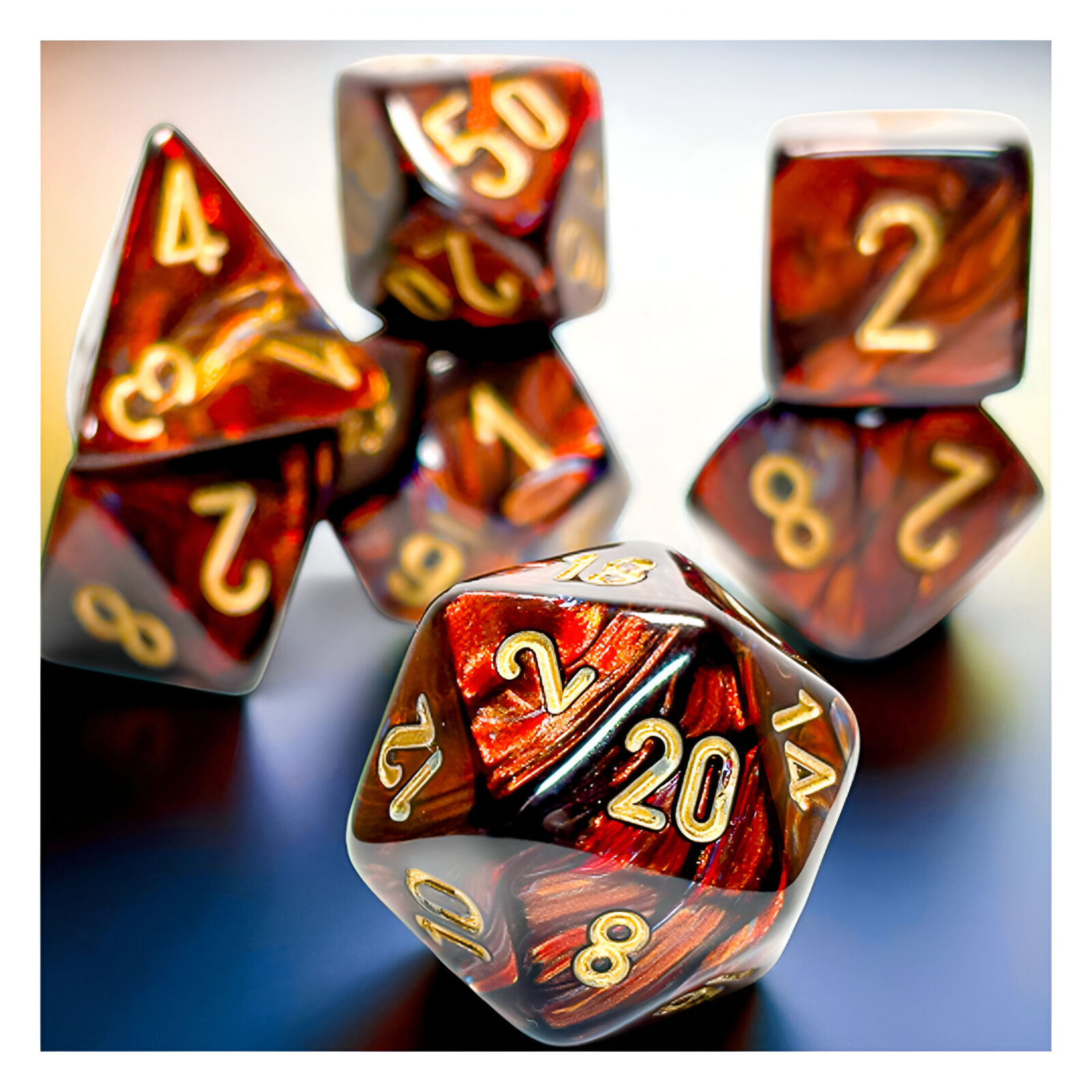 Chessex – Mega-Hedral Wave 2 7 Dice Set – Scarab Blue Blood 3