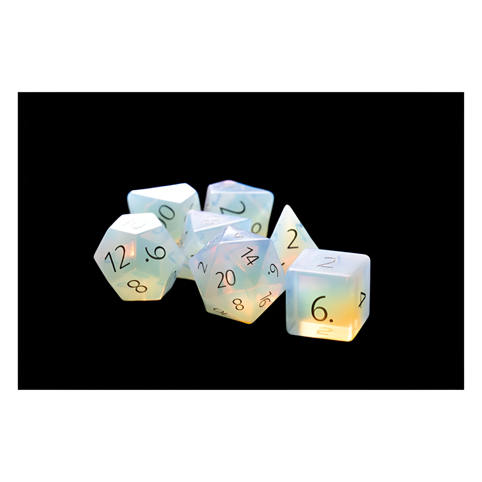 Fanroll – 16mm Stone Poly Dice Set: Opalite