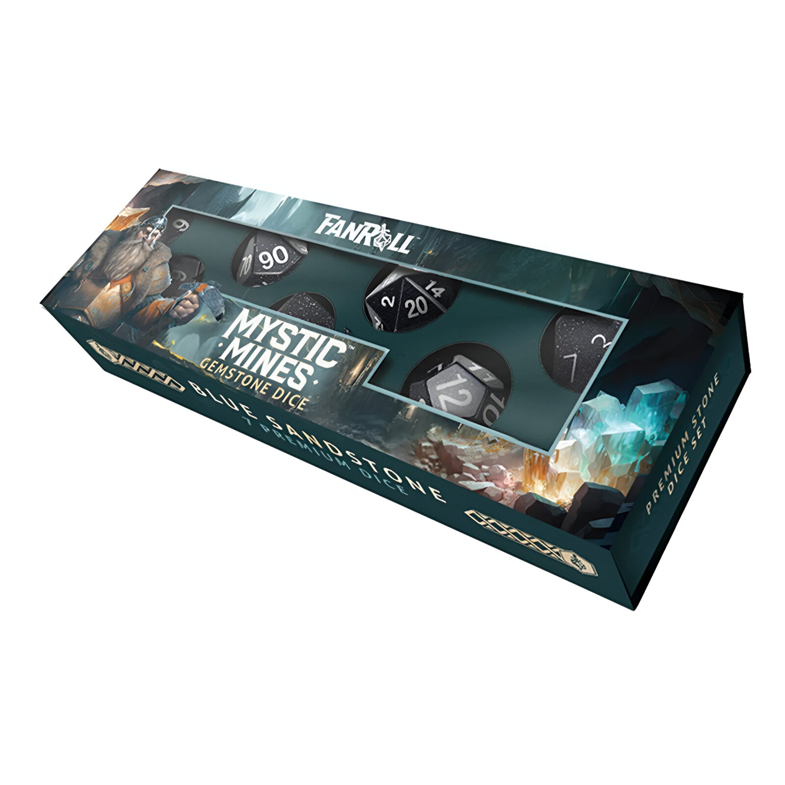 Fanroll – 16mm Stone Poly Dice Set: Blue Sandstone 3