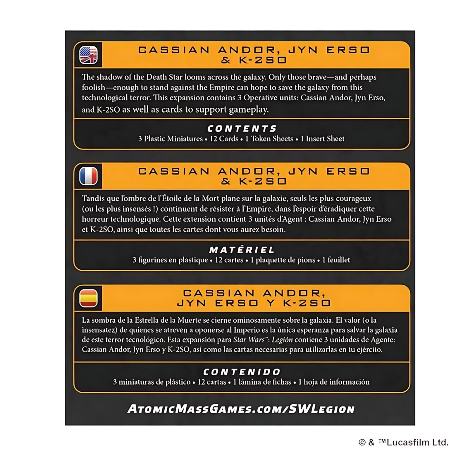Star Wars: Legion – Cassian Andor, Jyn Erso & K-2SO 3