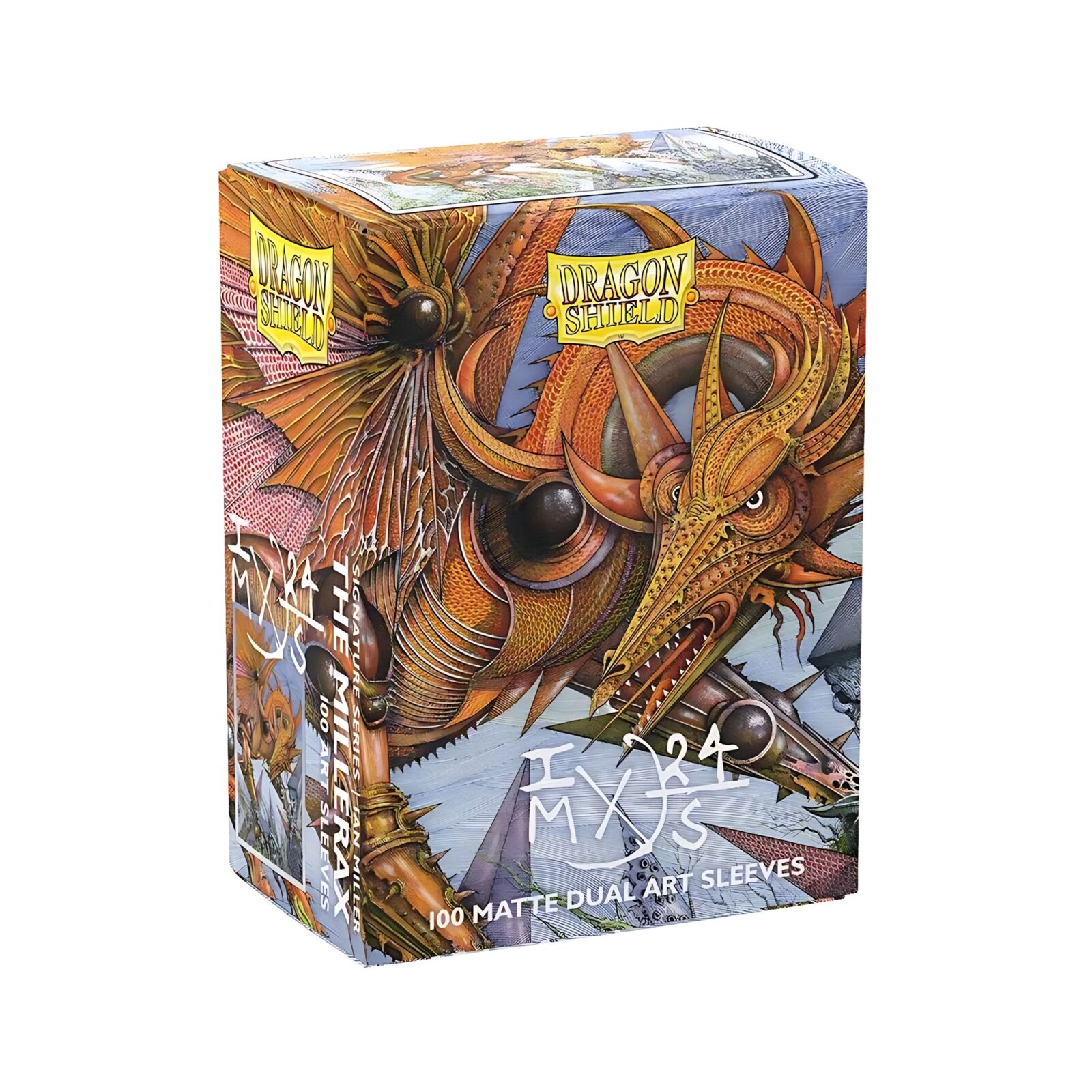 Dragon Shield Matte Dual Standard Sleeves: Signature Series – Ian Miller – The Millerax (100 ct.) Dragon Shield Matte Dual Standard Sleeves: Signature Series – Ian Miller – The Millerax (100 ct.)