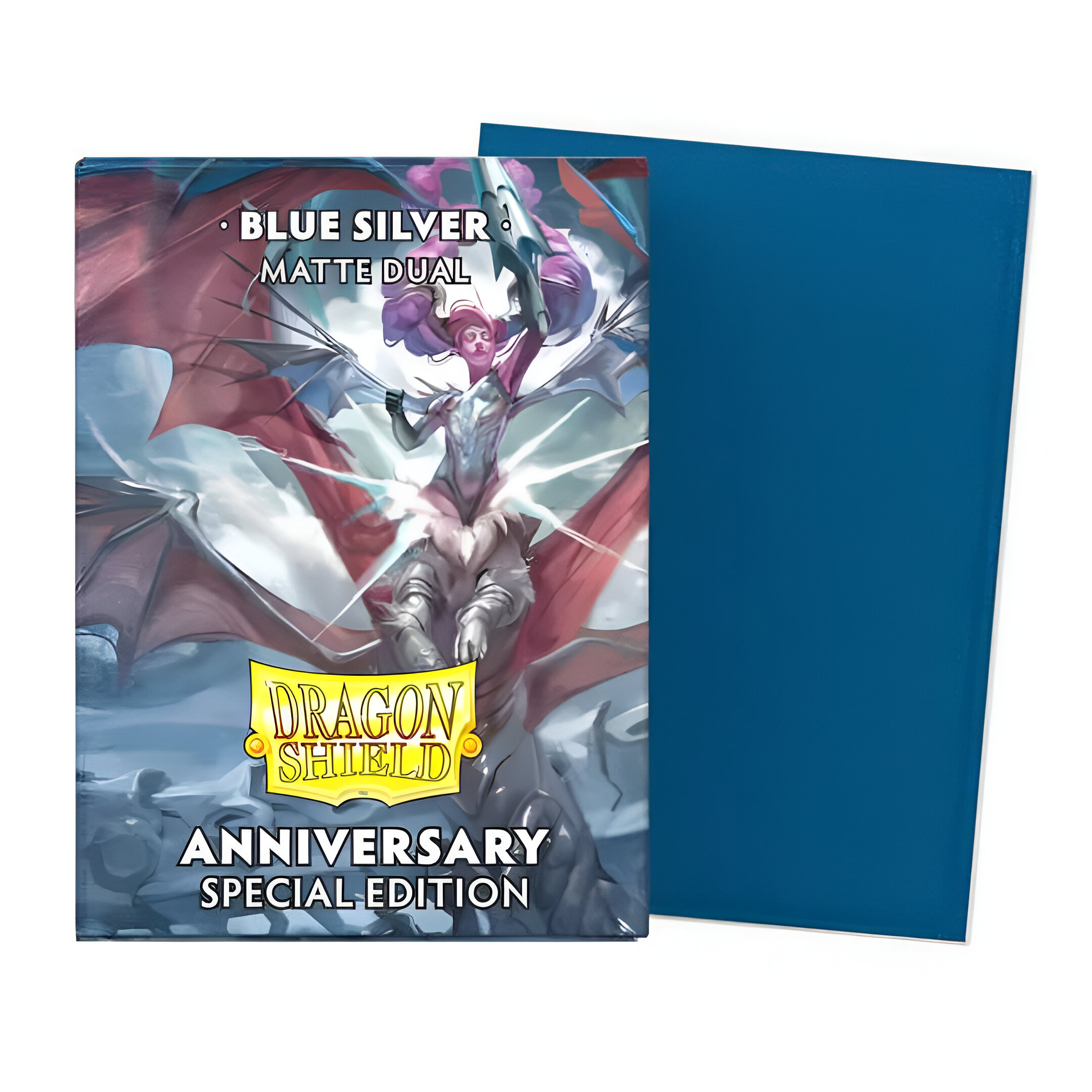 Dragon Shield Matte Dual Standard Sleeves: Blue Silver Anniversary Special Edition (100 ct.) 3 Dragon Shield Matte Dual Standard Sleeves: Blue Silver Anniversary Special Edition (100 ct.) 3