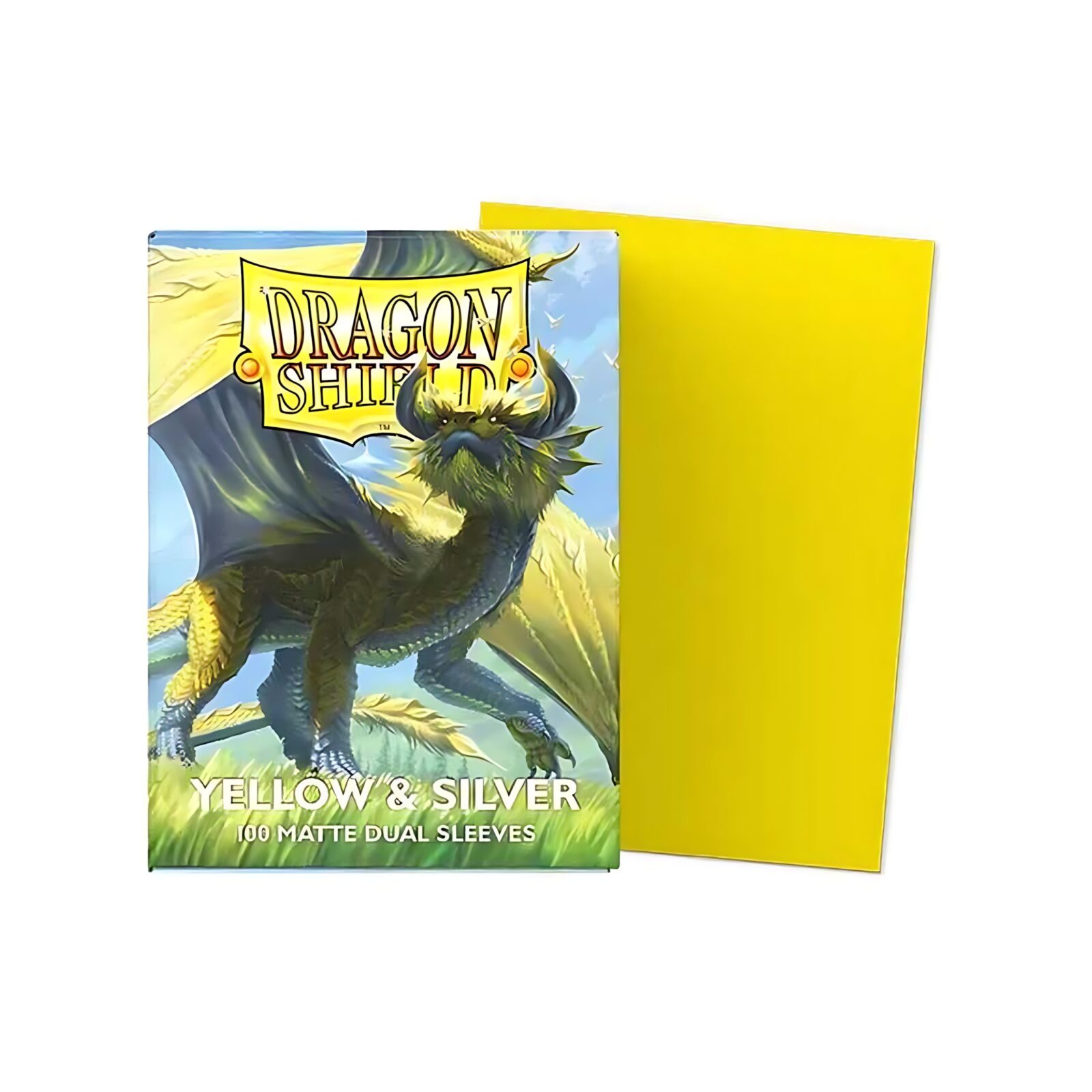 Dragon Shield Matte Dual Standard Sleeves – Yellow & Silver (100 ct.) 3 Dragon Shield Matte Dual Standard Sleeves – Yellow & Silver (100 ct.) 3