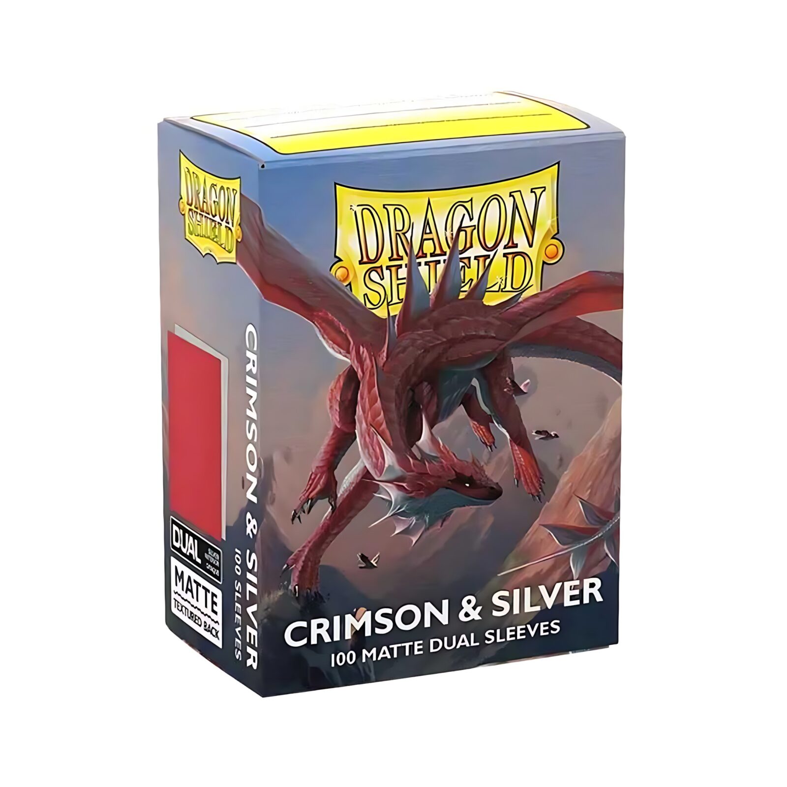 Dragon Shield Matte Dual Standard Sleeves – Crimson & Silver (100 ct.) Dragon Shield Matte Dual Standard Sleeves – Crimson & Silver (100 ct.)