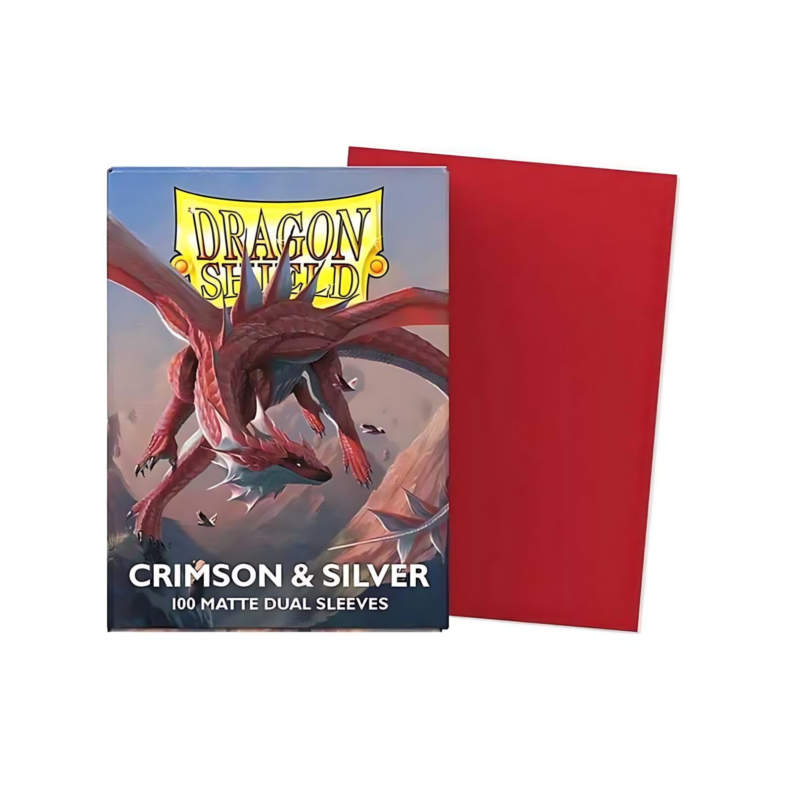 Dragon Shield Matte Dual Standard Sleeves – Crimson & Silver (100 ct.) 3 Dragon Shield Matte Dual Standard Sleeves – Crimson & Silver (100 ct.) 3