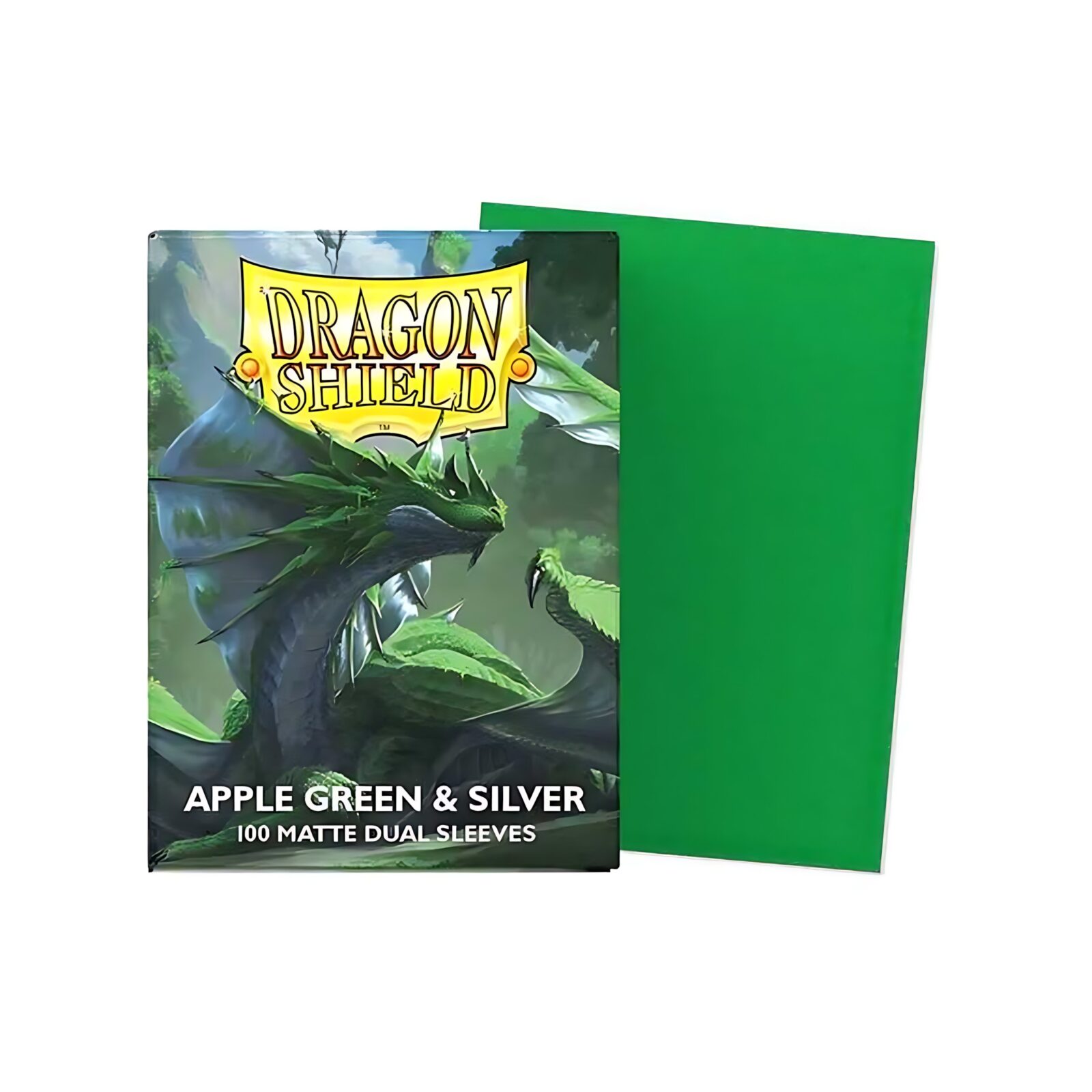 Dragon Shield Matte Dual Standard Sleeves – Apple Green & Silver (100 ct.) 3 Dragon Shield Matte Dual Standard Sleeves – Apple Green & Silver (100 ct.) 3