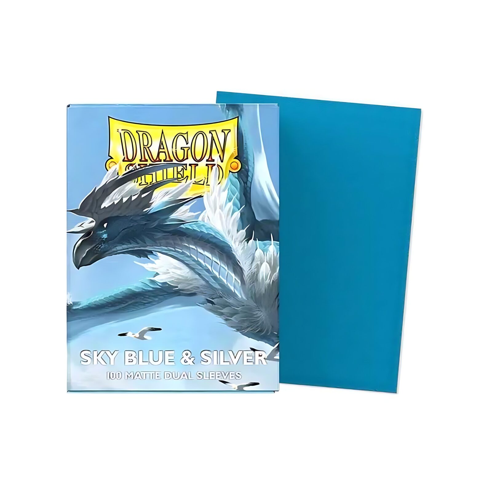 Dragon Shield Matte Dual Standard Sleeves – Sky Blue & Silver (100 ct.) 3 Dragon Shield Matte Dual Standard Sleeves – Sky Blue & Silver (100 ct.) 3