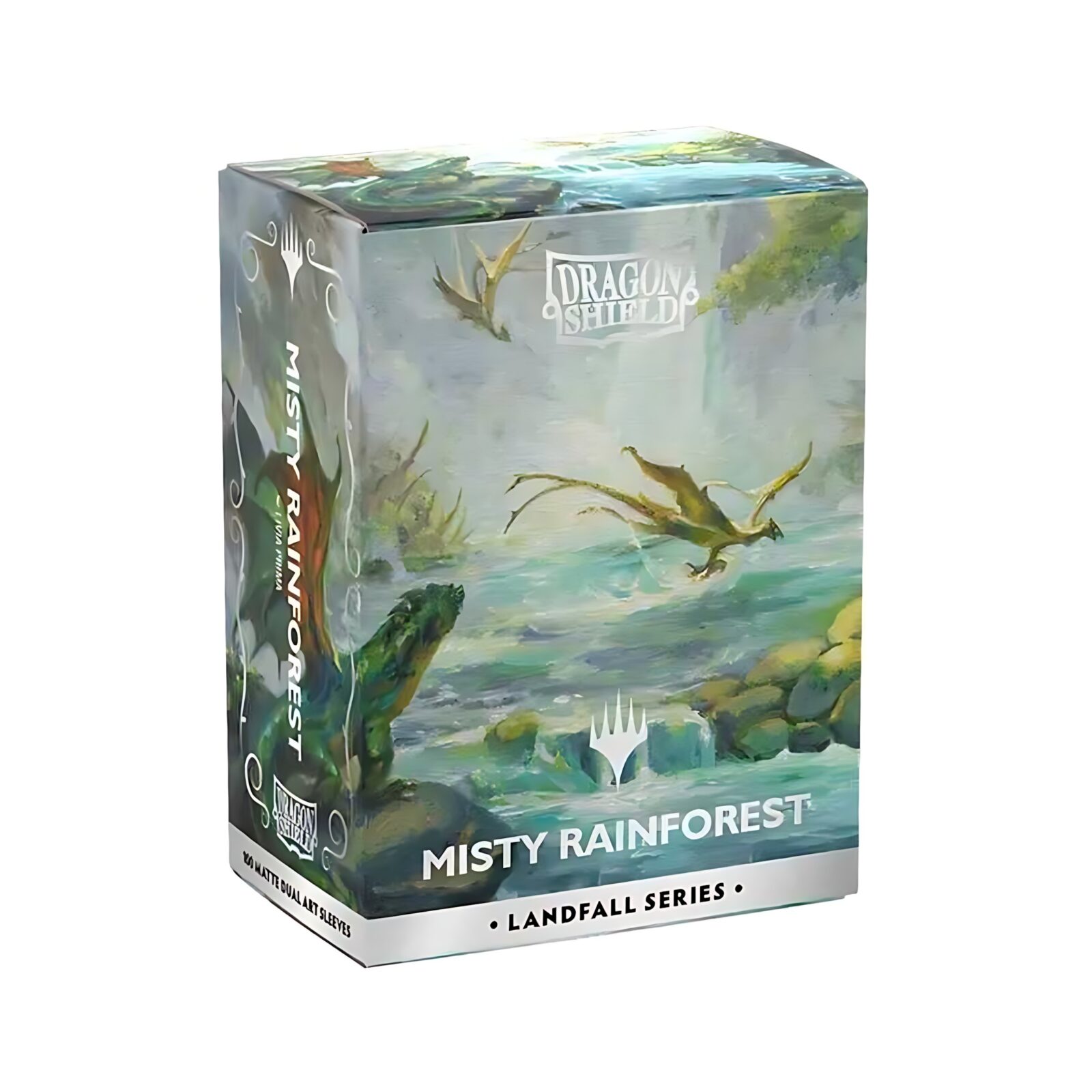 Dragon Shield Magic: The Gathering Matte Dual Art Sleeves: Landfall Series – Misty Rainforest (100ct.)