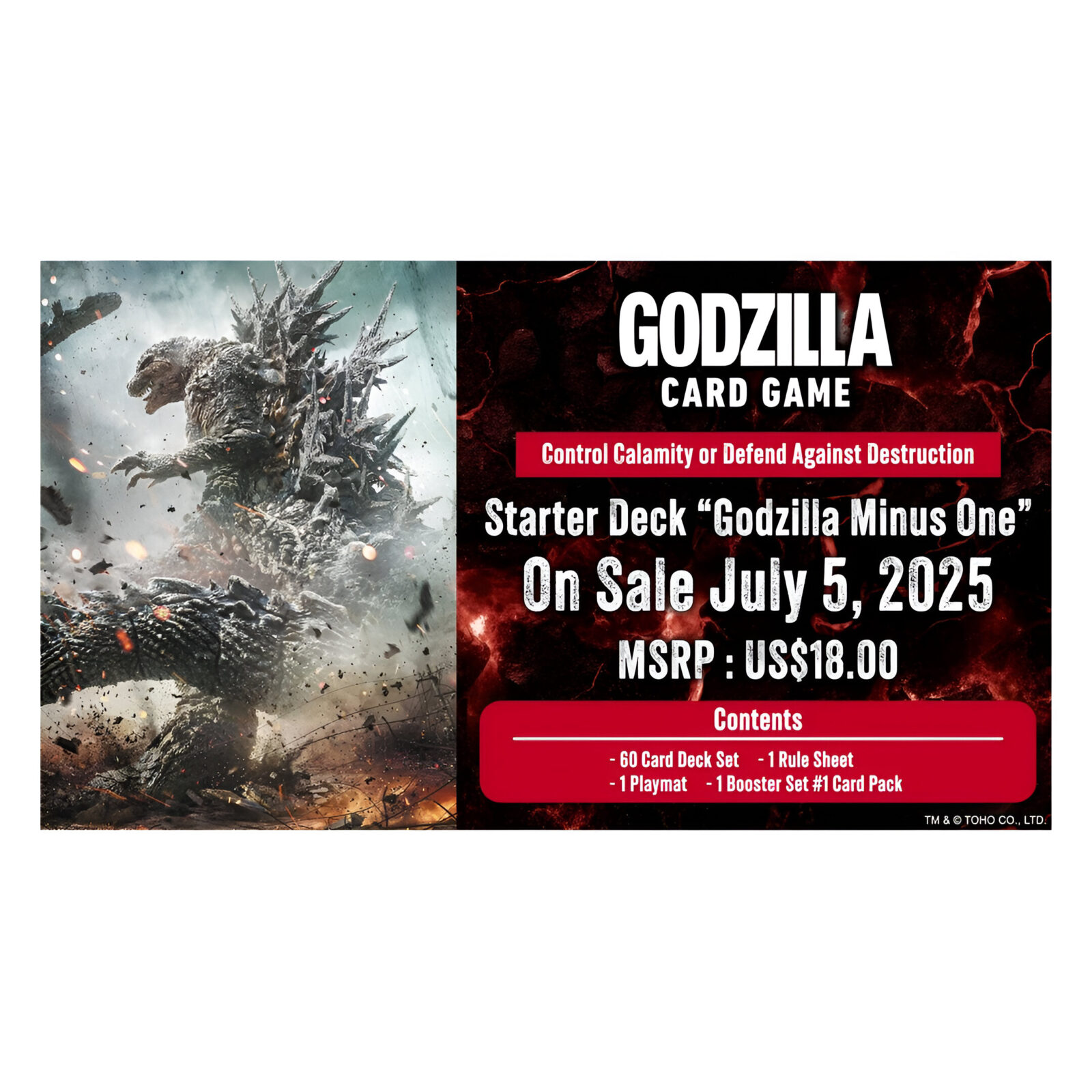 Godzilla Card Game: Starter Deck ‘Godzilla Minus One’ (6 Packs)