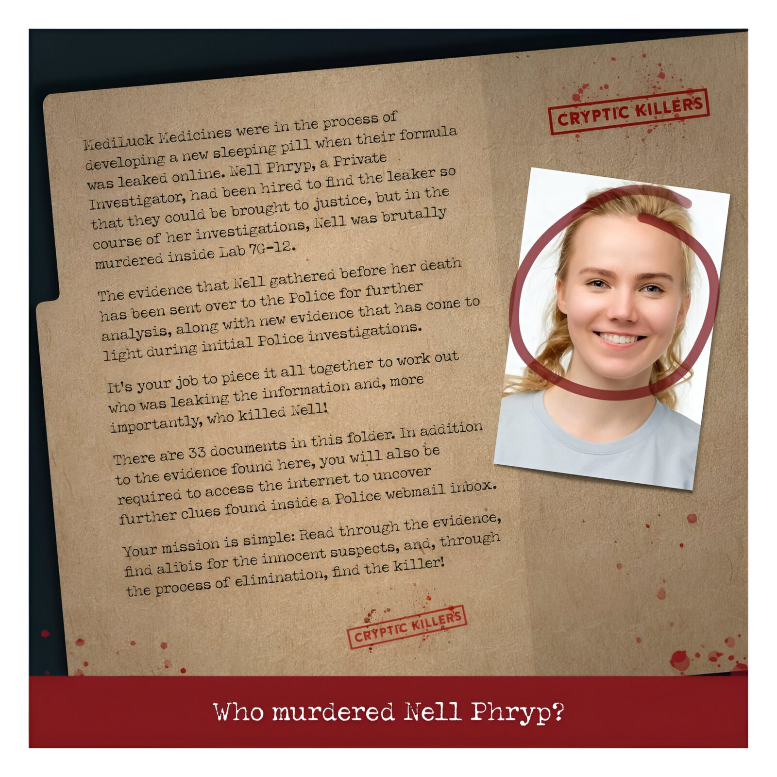 Cryptic Killers – Murder at MediLuck Medicines 3