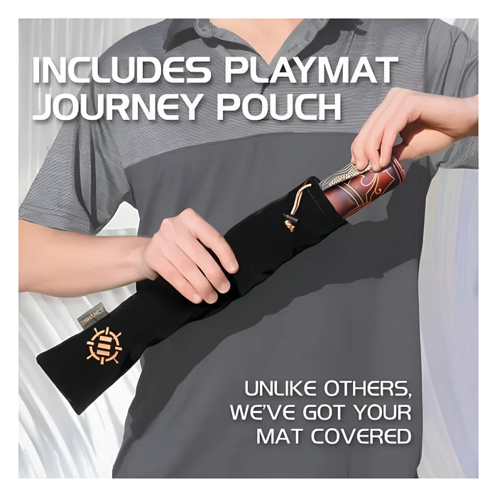 Enhance TCG Playmat with Stitched Edges and Drawstring Pouch (Flames) 6