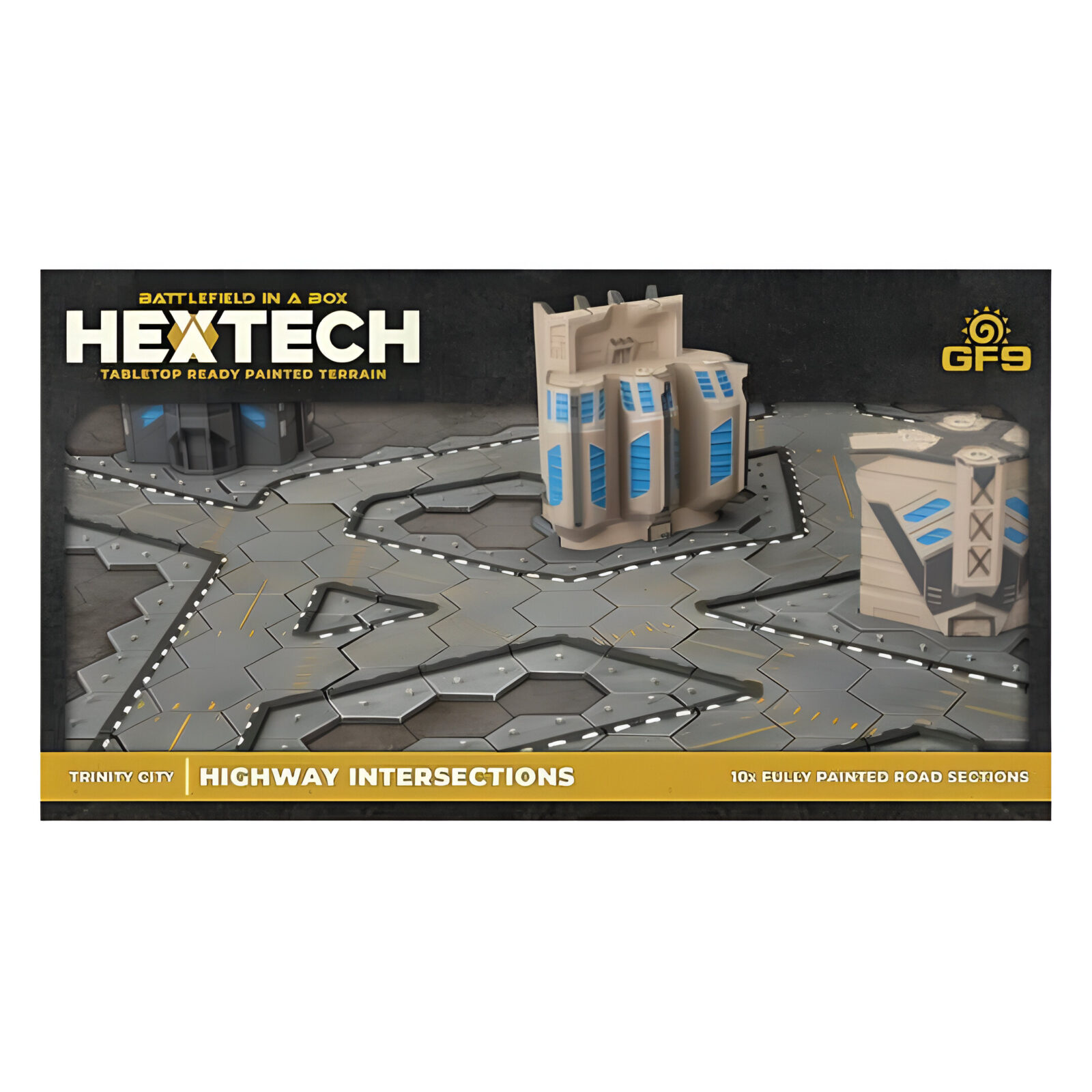 Hextech Tabletop Ready Painted Terrain: Trinity City – Highways Intersections