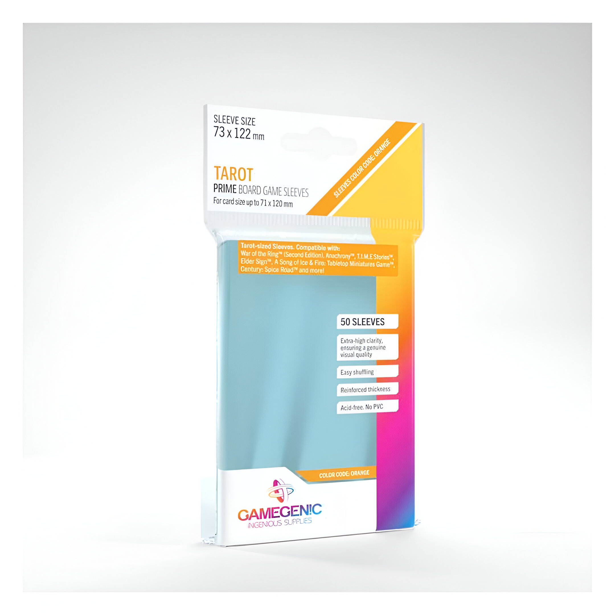 PRIME Tarot-Sized Sleeves: 73 x 122 mm (50) 3 PRIME Tarot-Sized Sleeves: 73 x 122 mm (50) 3