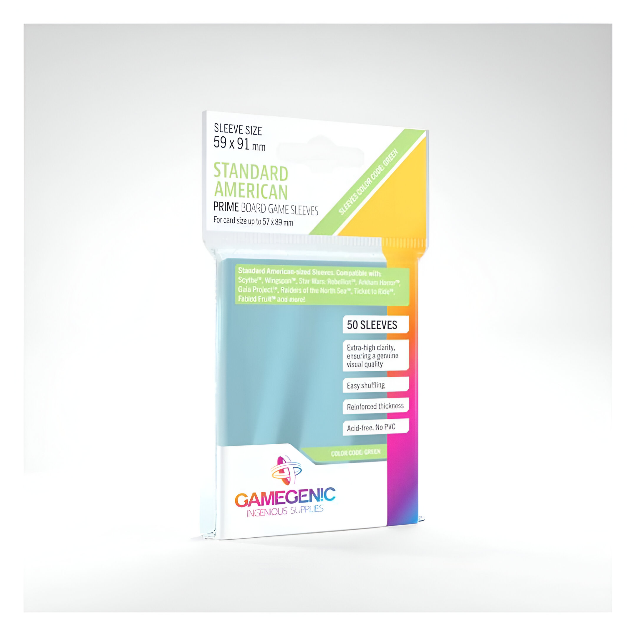 PRIME Standard American- Sized Sleeves: 59 x 91 mm (50) 3 PRIME Standard American- Sized Sleeves: 59 x 91 mm (50) 3