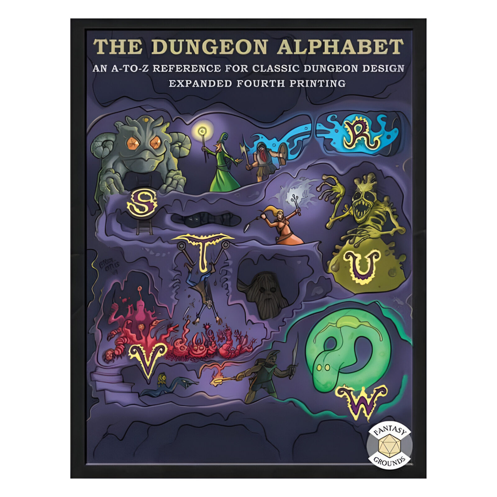 Dungeon Alphabet: Expanded (Hardback, System Neutral Sourcebook)
