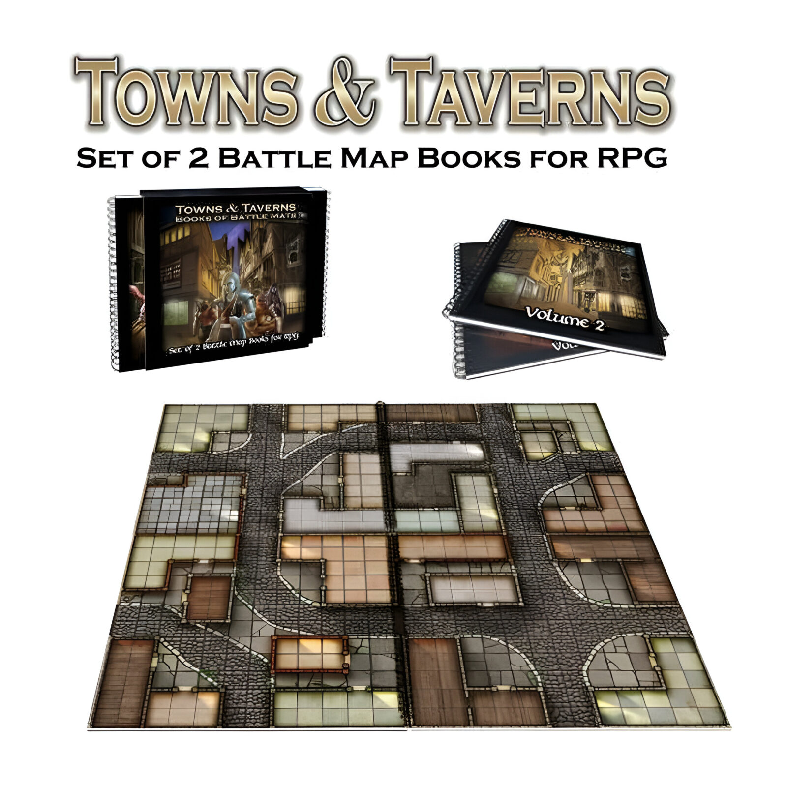 Towns and Taverns: Set of 2 Battle Map Books