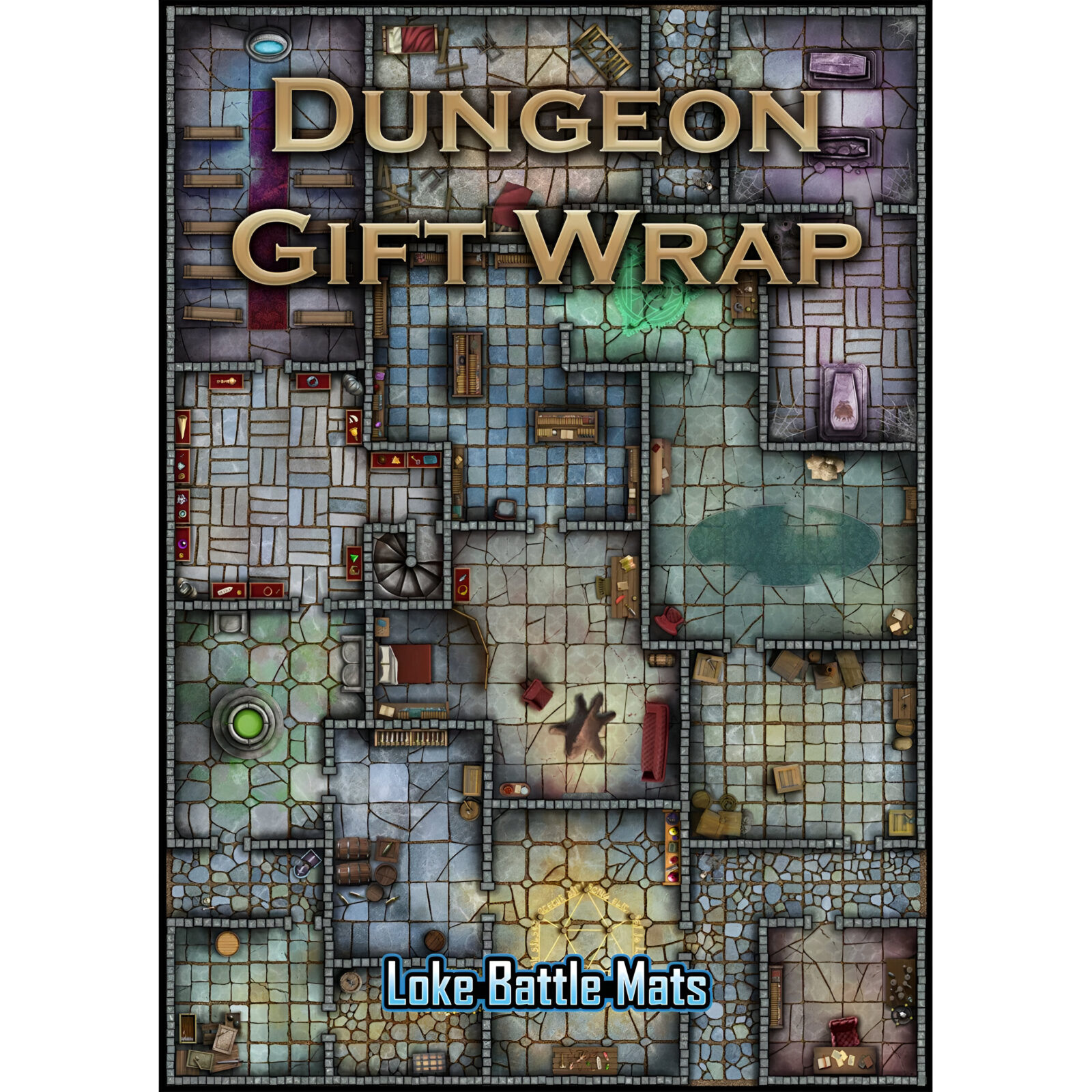Dungeon Gift Wrap (Pack of 6 Sheets with Tags)