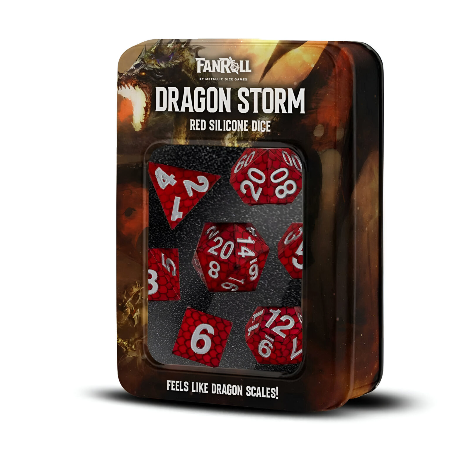 FanRoll: Dragon Storm Silicone Dice Set: Red Dragon Scales 15