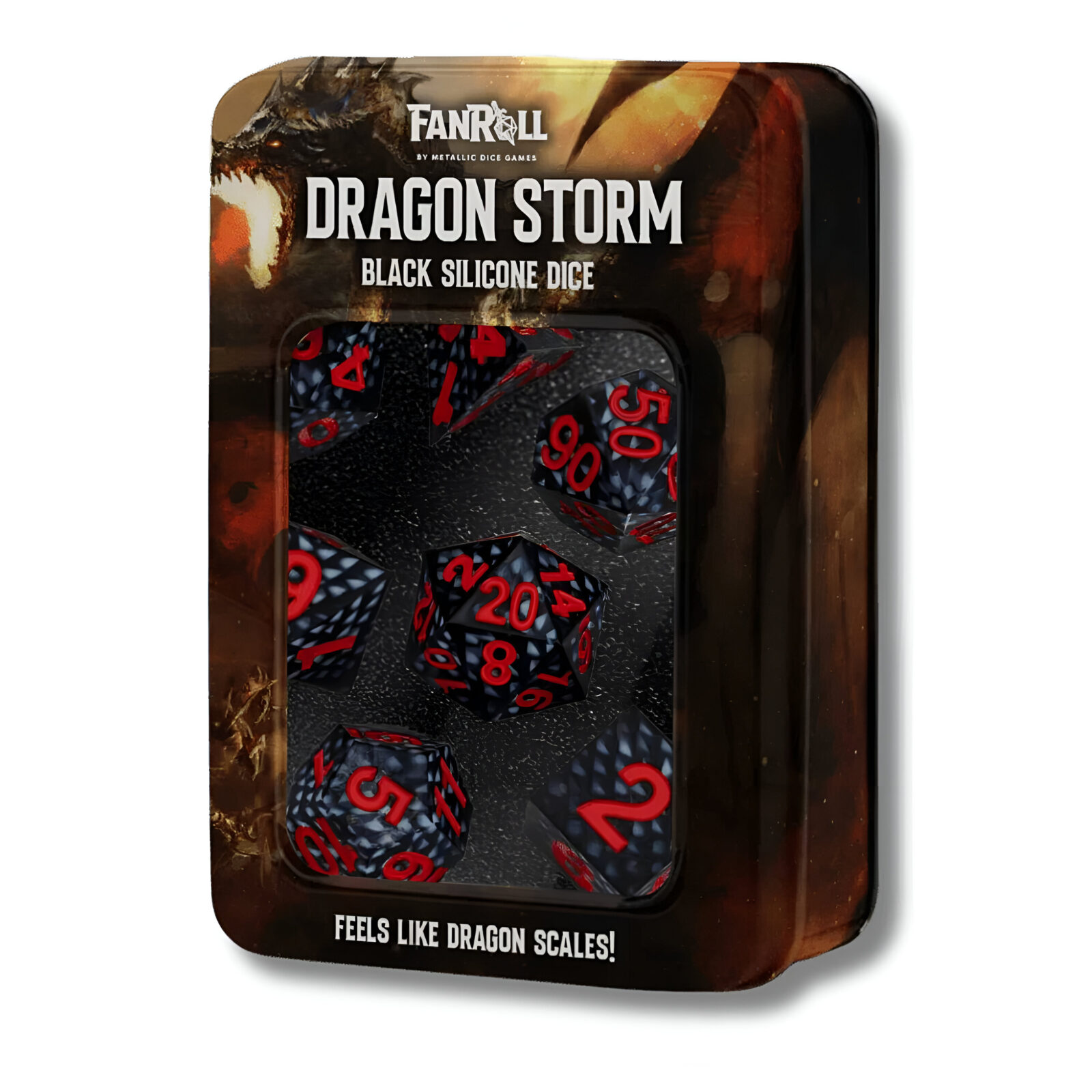 FanRoll: Dragon Storm Silicone Dice Set: Black Dragon Scales