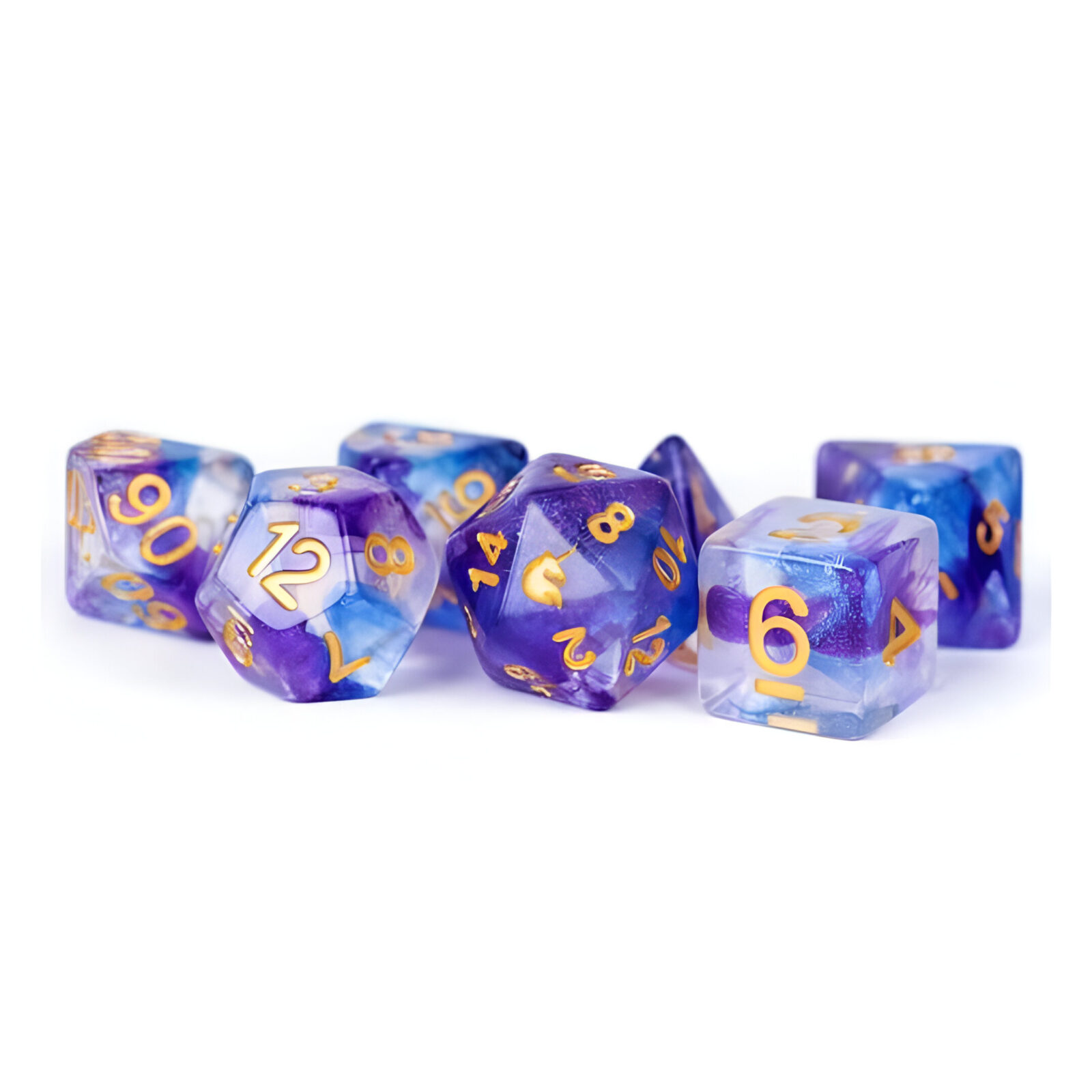 Resin Poly Dice Set: Unicorn Midnight Fantasy