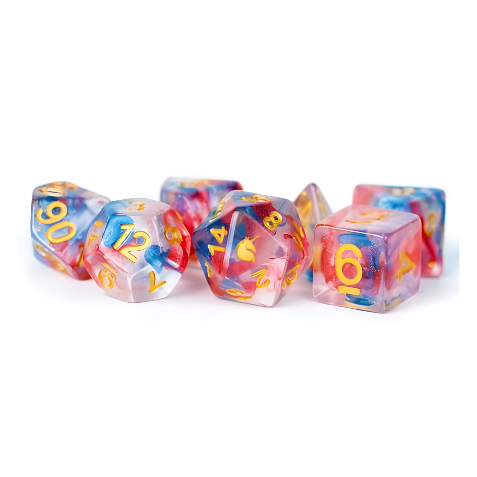 Resin Poly Dice Set: Unicorn Cosmic Carnival