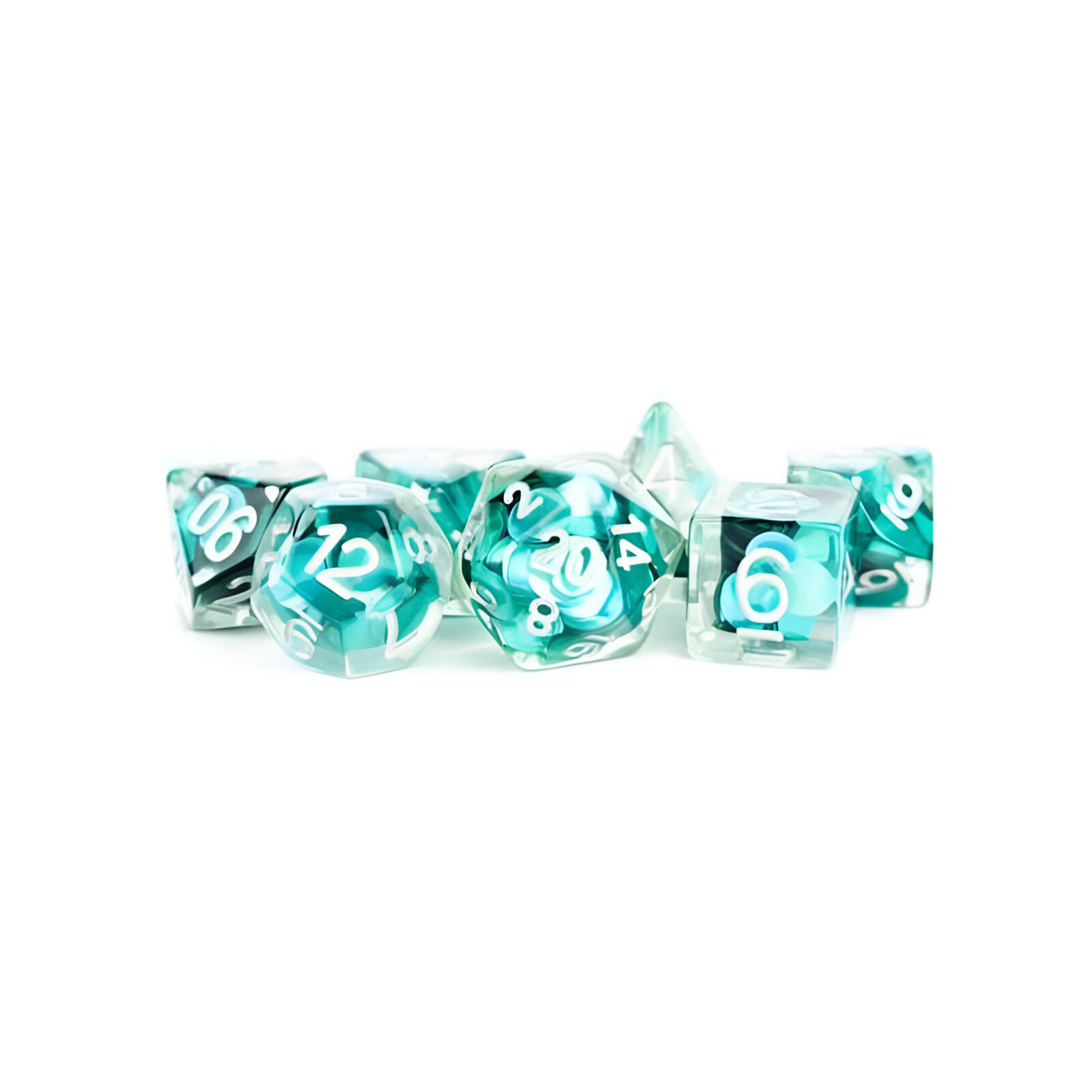 Resin Poly Dice Set: Mermaid Scales
