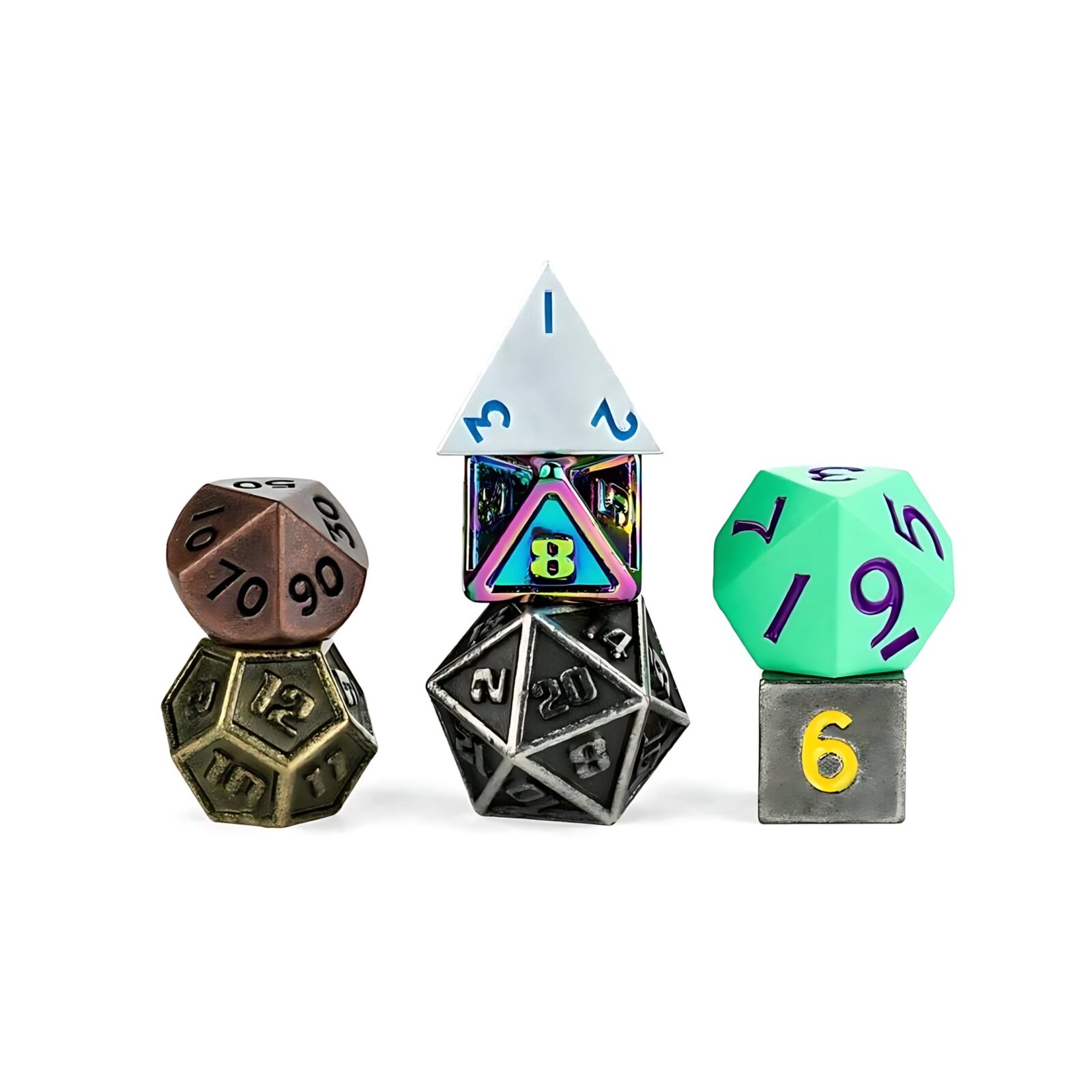 FanRoll Mystery Misfit Mini Metal Polyhedral Dice Set (12 Packs) 3