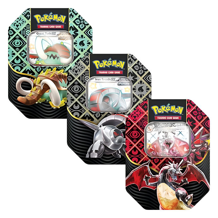 Pokemon TCG: Scarlet & Violet 4.5 Paldean Fates 5-Booster Tin – Great Tusk/Iron Treads/Charizard (6 Packs) 3