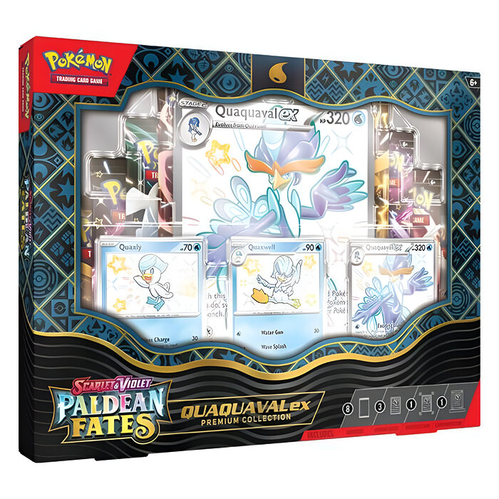 Pokemon TCG: Scarlet & Violet 4.5 Paldean Fates Premium Collection – Meowscarada/Quaquaval/Skeledirge (6 Packs) 5