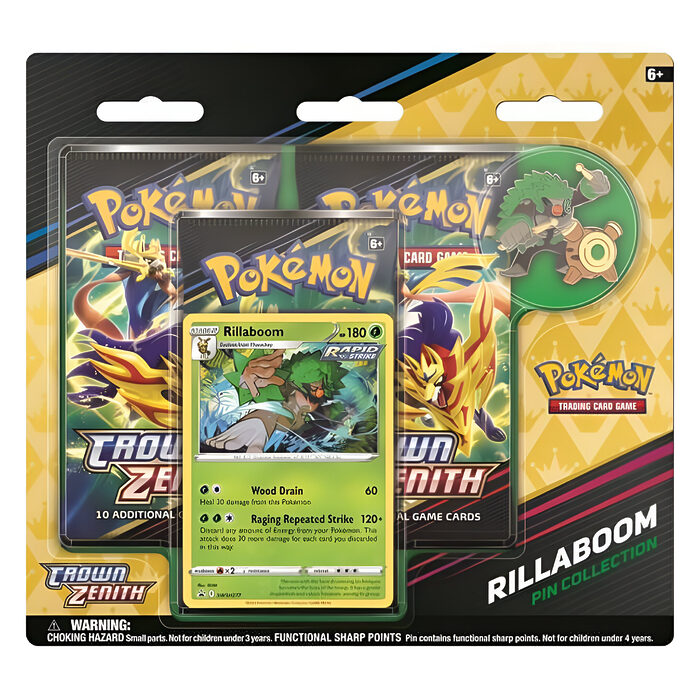 Pokemon TCG: Sword & Shield 12.5 Crown Zenith Pin Collection – Rillaboom / Cinderace / Inteleon 3