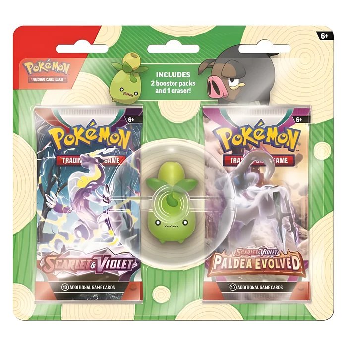 Pokemon TCG: Back to School Eraser Blister (2023) – Smoliv/Lechonk (12 Packs) 4