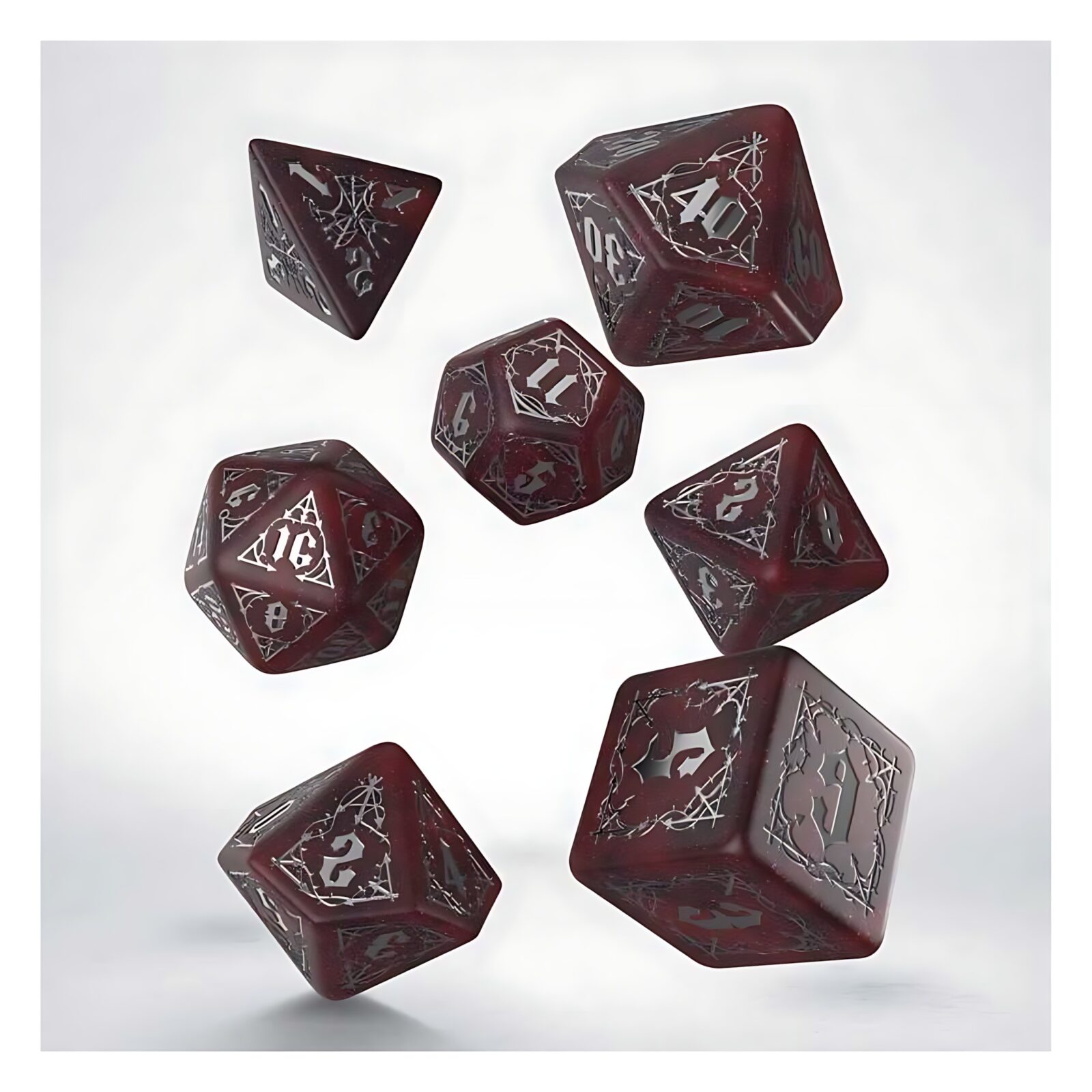 Q-Workshop Bloodsucker Shimmering Red & Silver Dice Set