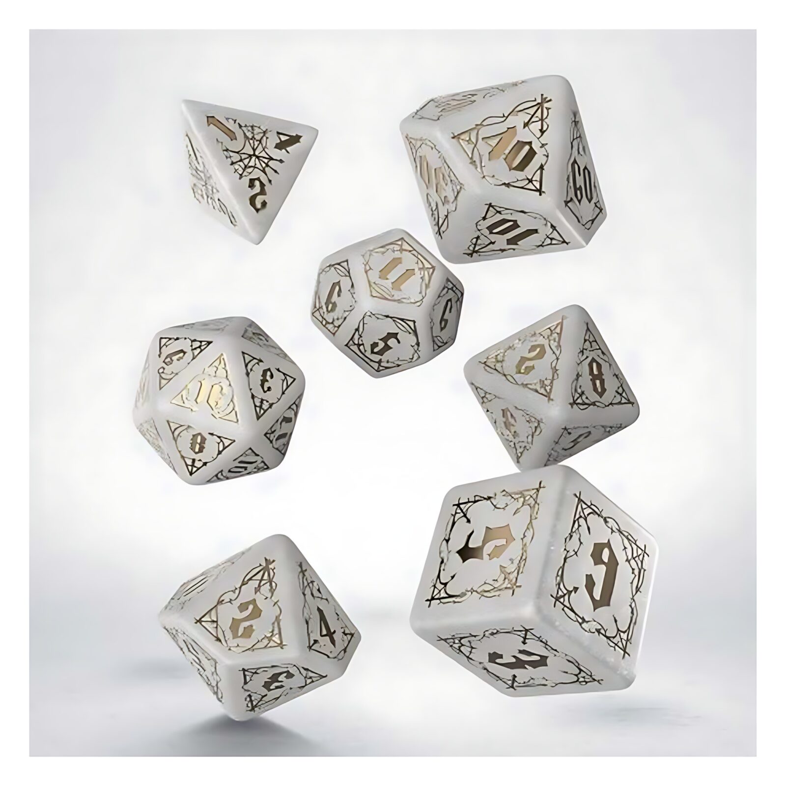 Q-Workshop Bloodsucker Shimmering White & Gold Dice Set