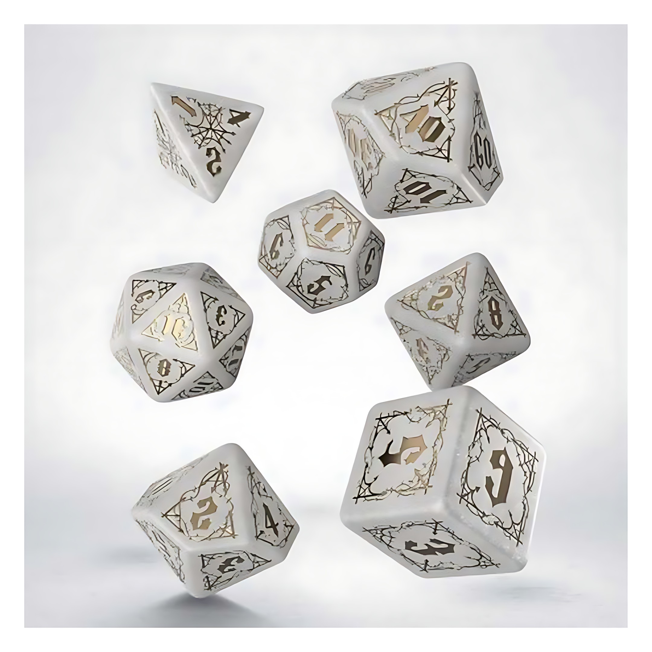 Q-Workshop Bloodsucker Shimmering White & Gold Dice Set 3 Q-Workshop Bloodsucker Shimmering White & Gold Dice Set 3