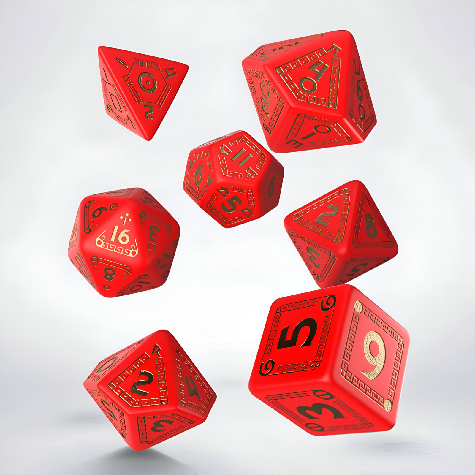 Q-Workshop RuneQuest Red & gold Dice Set