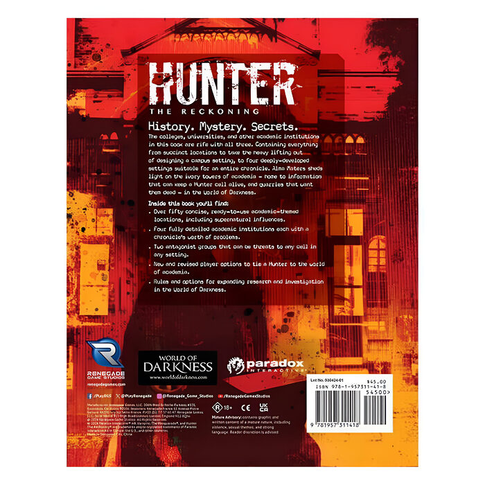 Hunter: The Reckoning 5th Edition Roleplaying Game Alma Maters Sourcebook